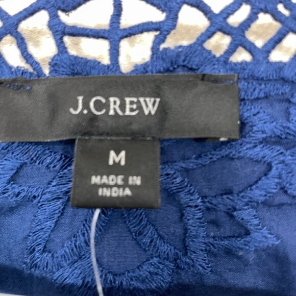 NWT J Crew Women Size M Blouse Eyelet Trim Embroidered Long Sleeve V-Neck  NEW - Picture 5 of 6